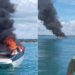 Lancha pega fogo e naufraga no Sul da Bahia