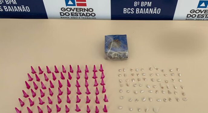 PM prende quatro suspeitos de tráfico no interior baiano