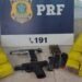 PRF prende passageiro de ônibus com 2 pistolas e 10 quilos de maconha na Bahia