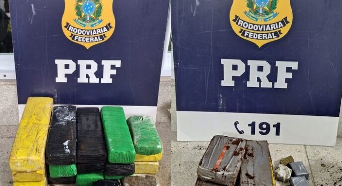 Em 2 ocorrências, PRF prende 3 pessoas com drogas e munições no interior baiano