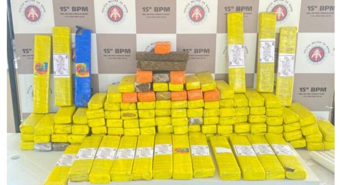PM apreende mais de 120 quilos de maconha no interior baiano