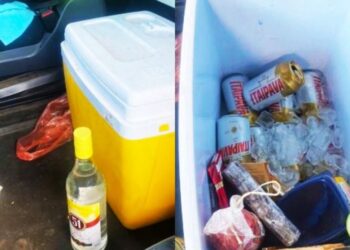 Motorista embriagado é preso pela PRF por direção perigosa,  latas de cerveja  e cachaça