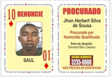 Preso o ‘Dez de Ouros’ do Baralho do Crime da Bahia