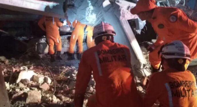 Desabamento de prédio causa morte funcionário e deixa dois feridos
