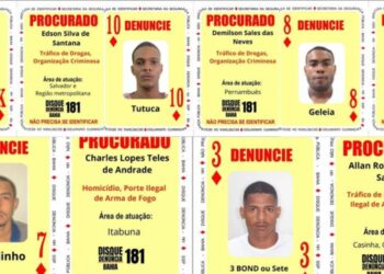 ‘Baralho do Crime’ tem 5 novas cartas de mais procurados pela SSP