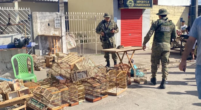 PM aprende centenas de aves em mega ação contra comércio ilegal na Bahia
