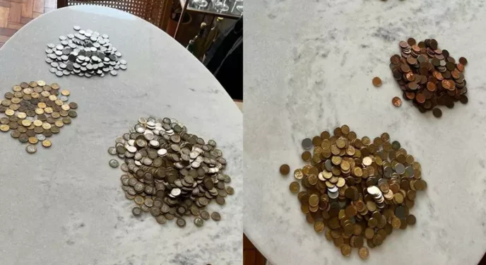 Moradora paga condomínio com 1,6 mil moedas após recusa de transferência bancária e Pix