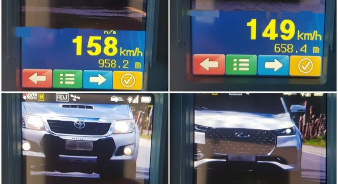 PRF registra flagrantes de excesso de velocidade nas estradas baianas