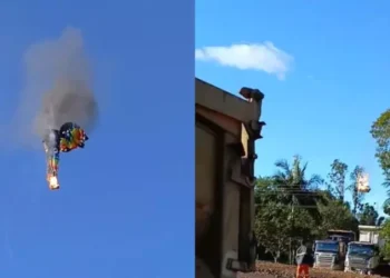 Balão pega fogo em passeio, cai em SC e 8 pessoas morreram