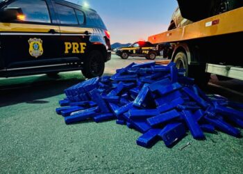 PRF apreende 400 kg de maconha em veículo que empreendeu fuga na Bahia