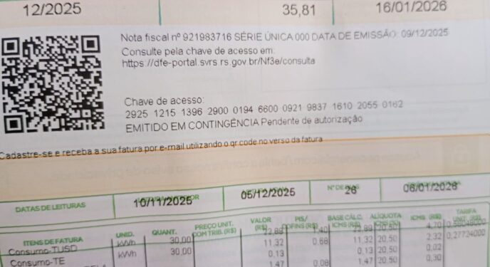 Coelba está enviando recibo de cobrança com mais de 1 mês de antecedência