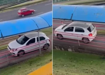 Motorista erra pista e invade passarela de pedestres na Bahia